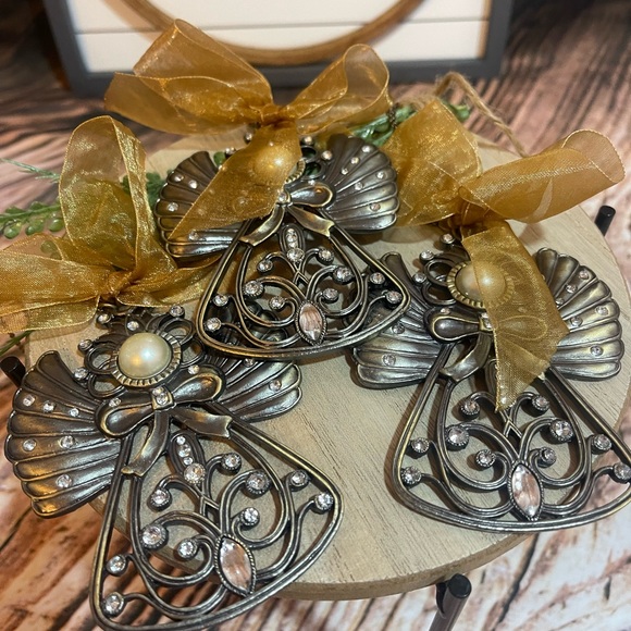 Other - Set of three metal angel ornaments